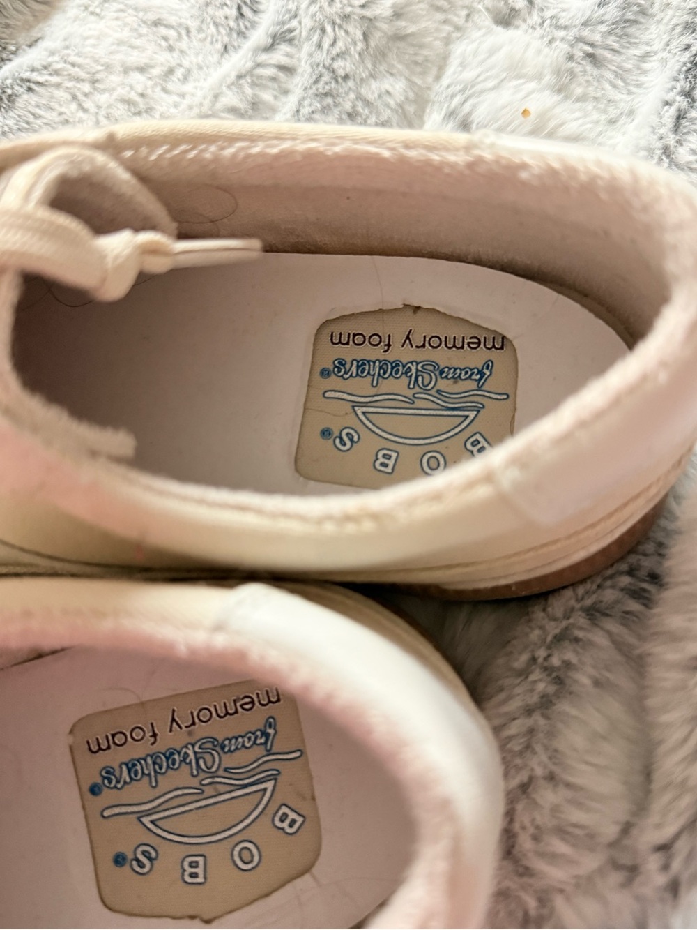 Skechers BOBS Women's Cream & Tan Low-Top Slip-On Sneakers - Picture 4 of 7